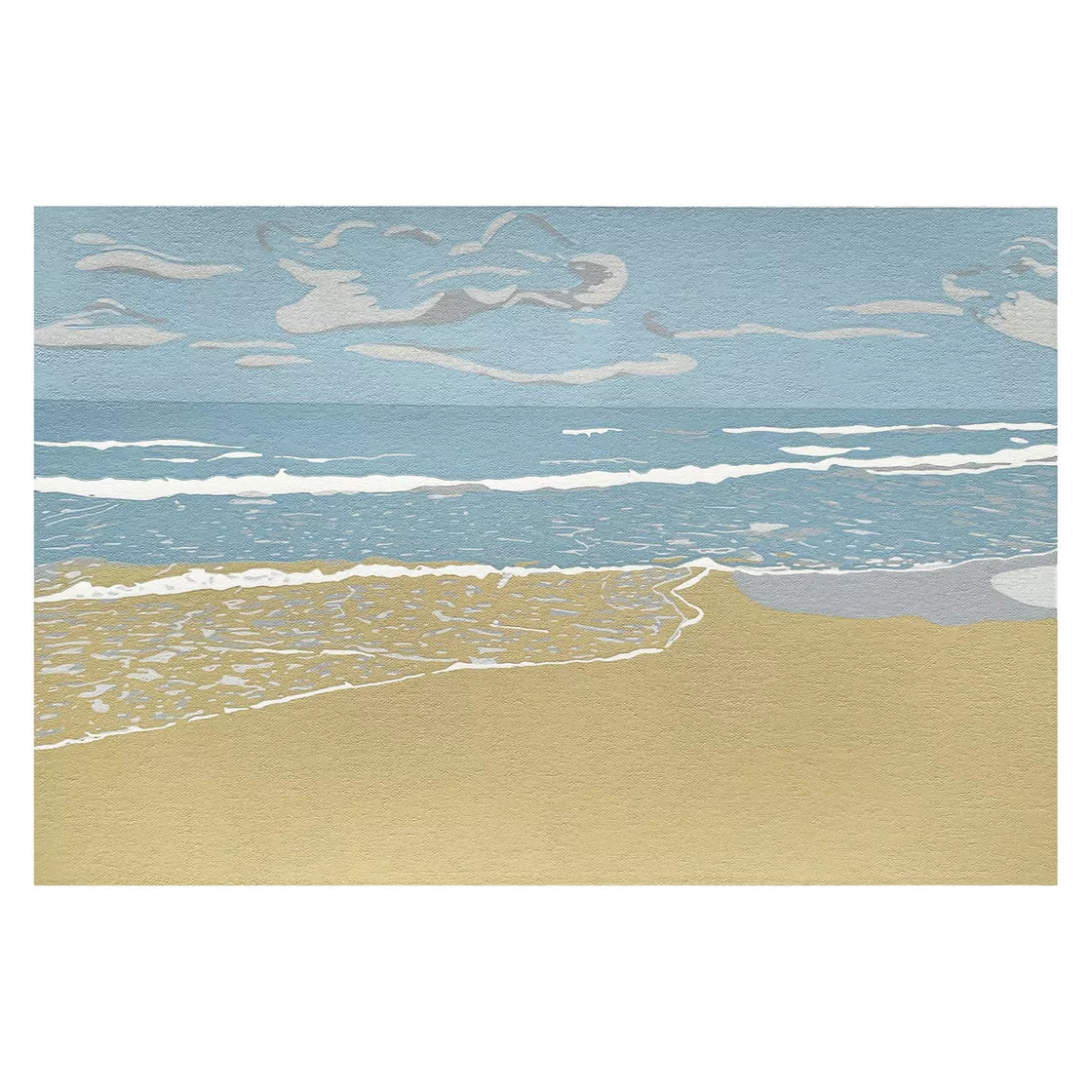 Beach (2022) Linocut print from a limited edition of 20