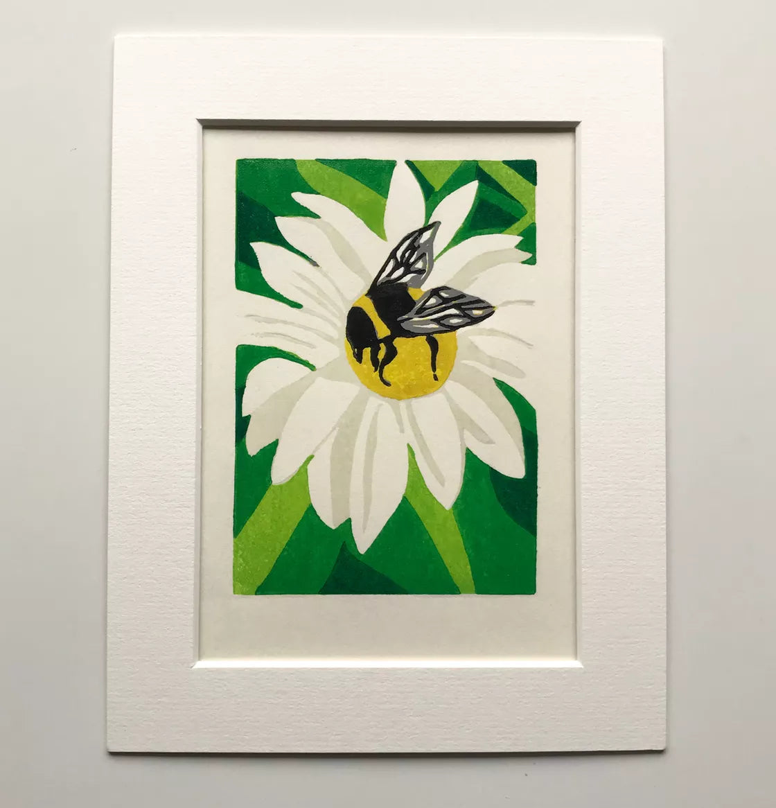 Daisy and Bee (2018) Linocut print from a limited edition of 12