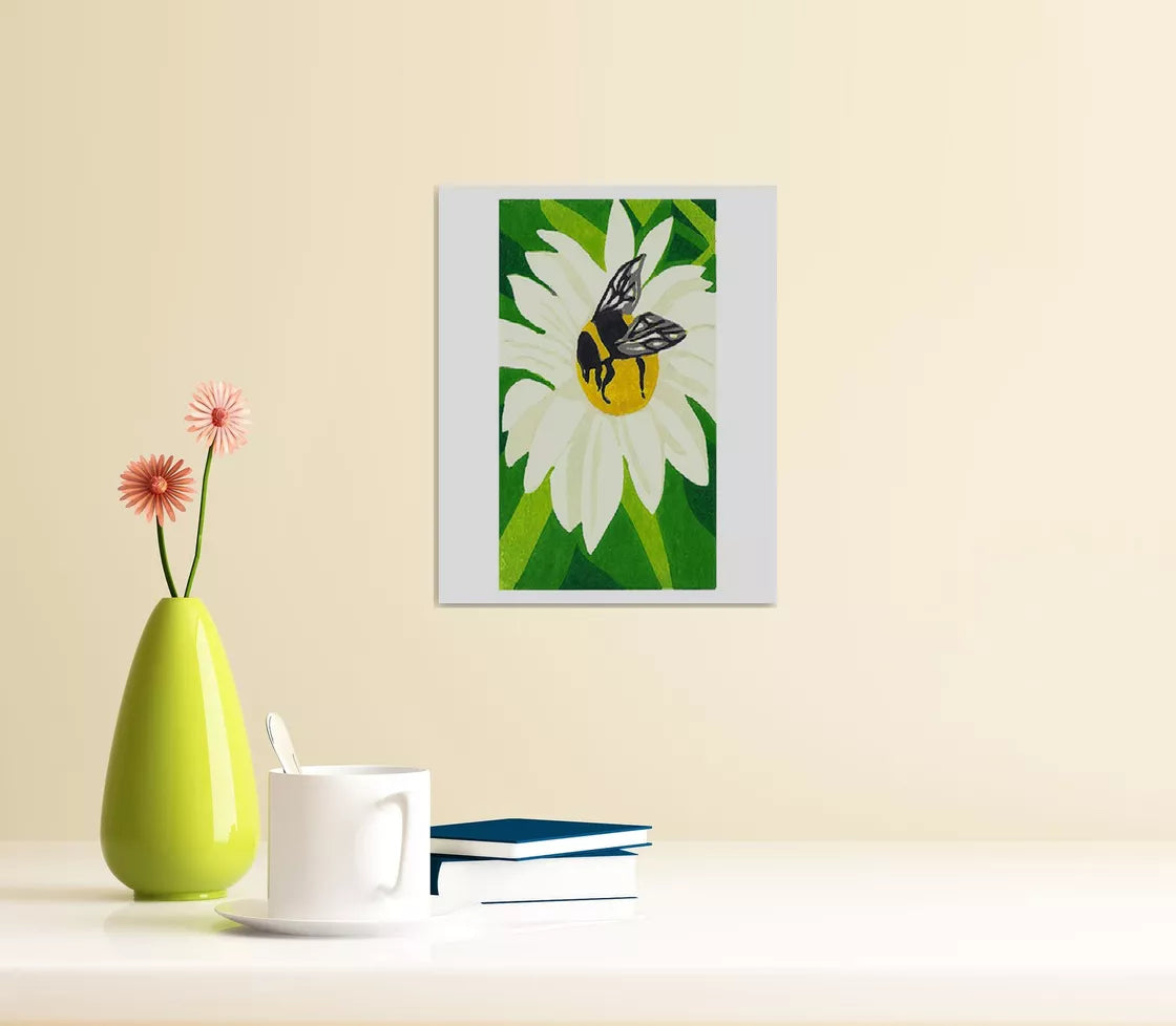 Daisy and Bee (2018) Linocut print from a limited edition of 12