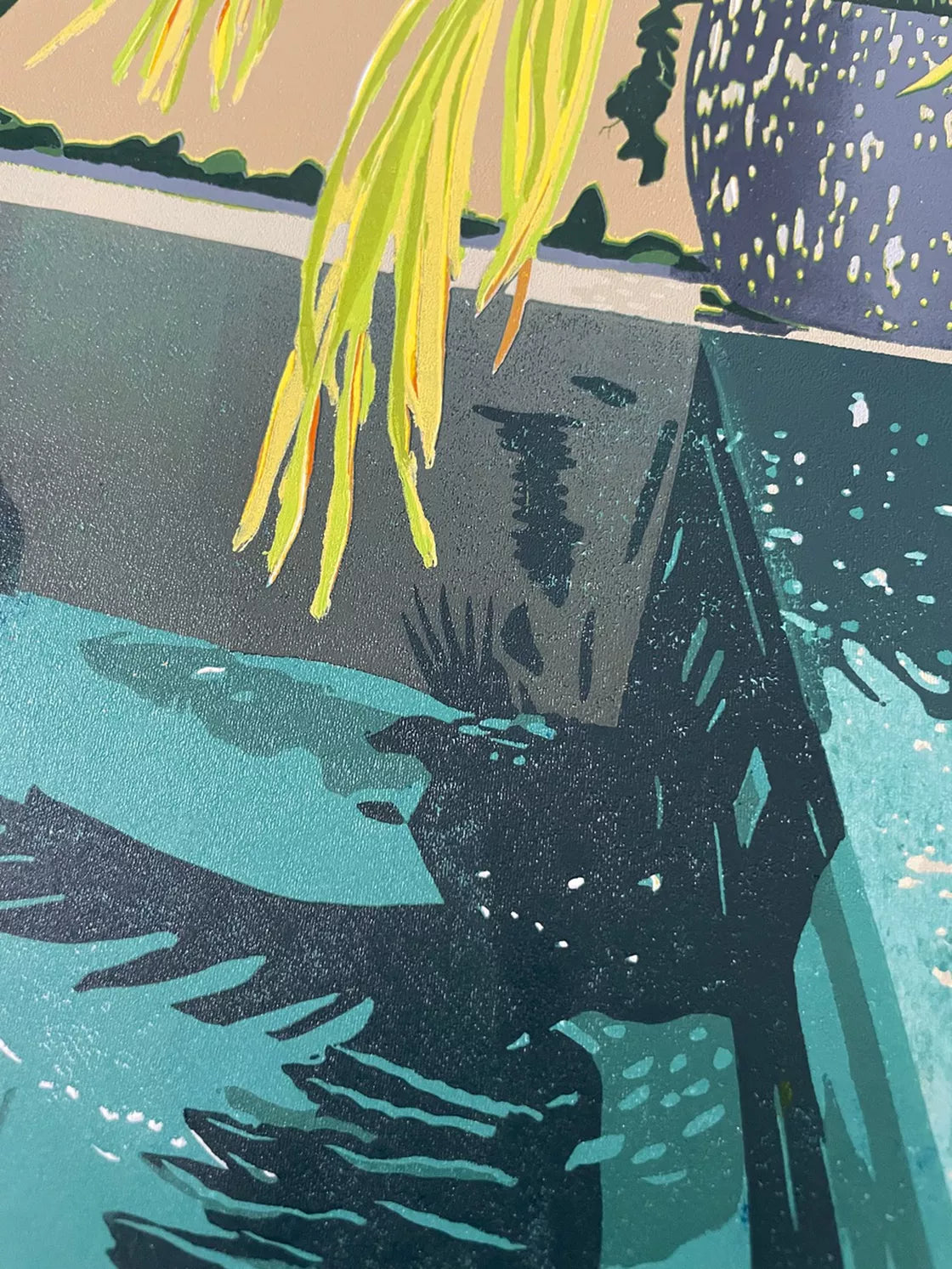 * Dive In (2023) Linocut print from a limited edition of 15