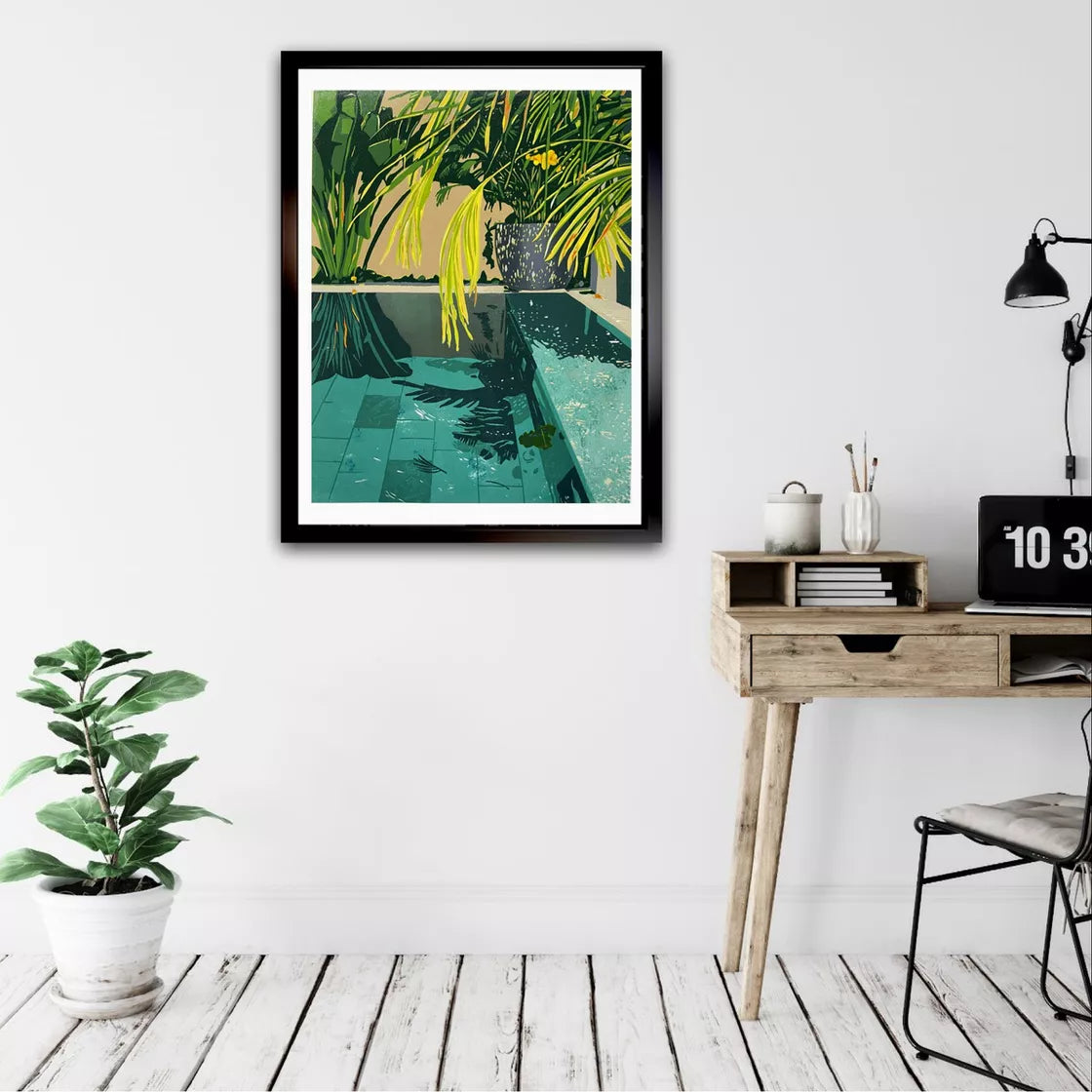 * Dive In (2023) Linocut print from a limited edition of 15