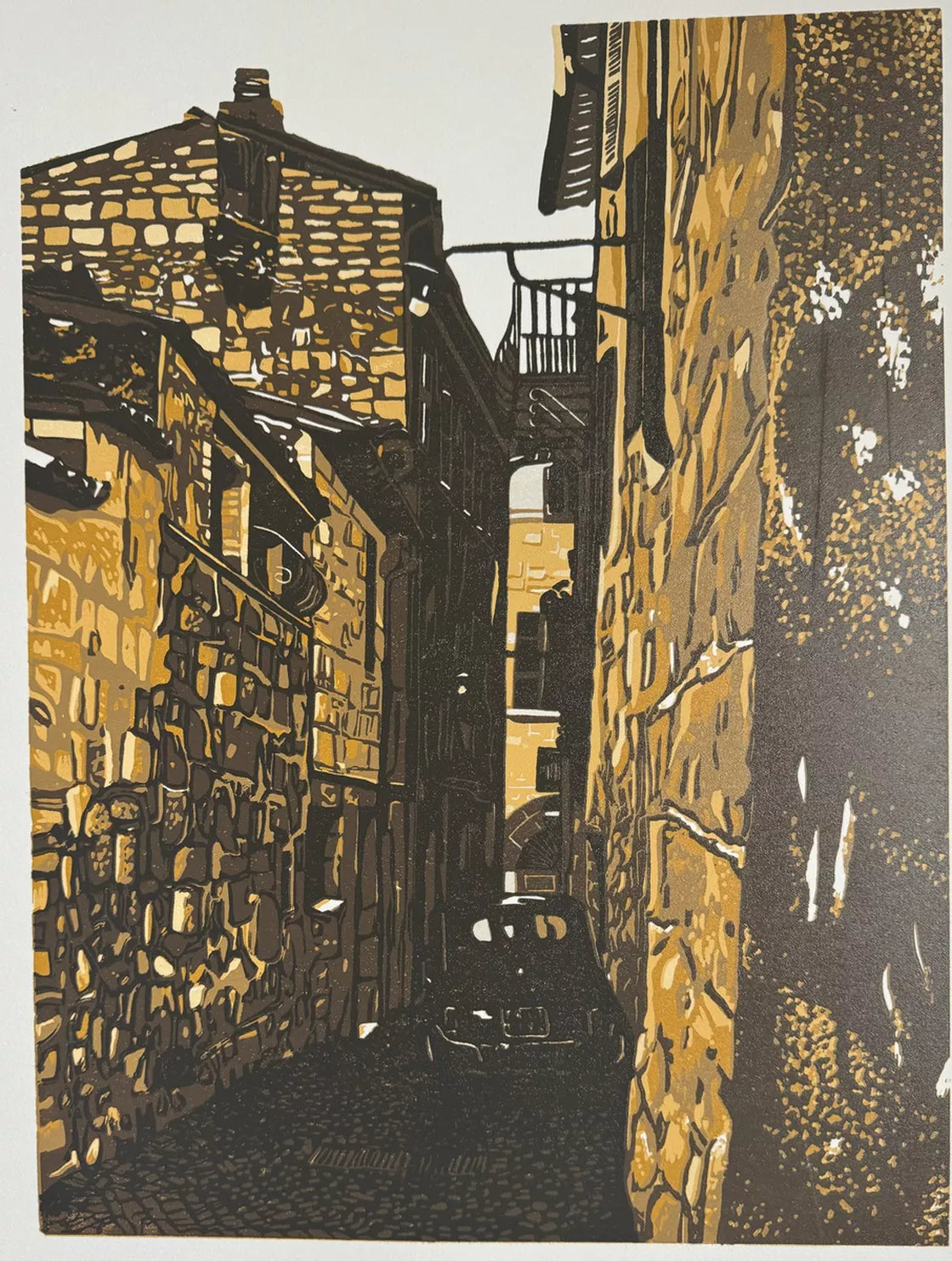 * Perfect Fit (2024) Linocut print from a limited edition of 8