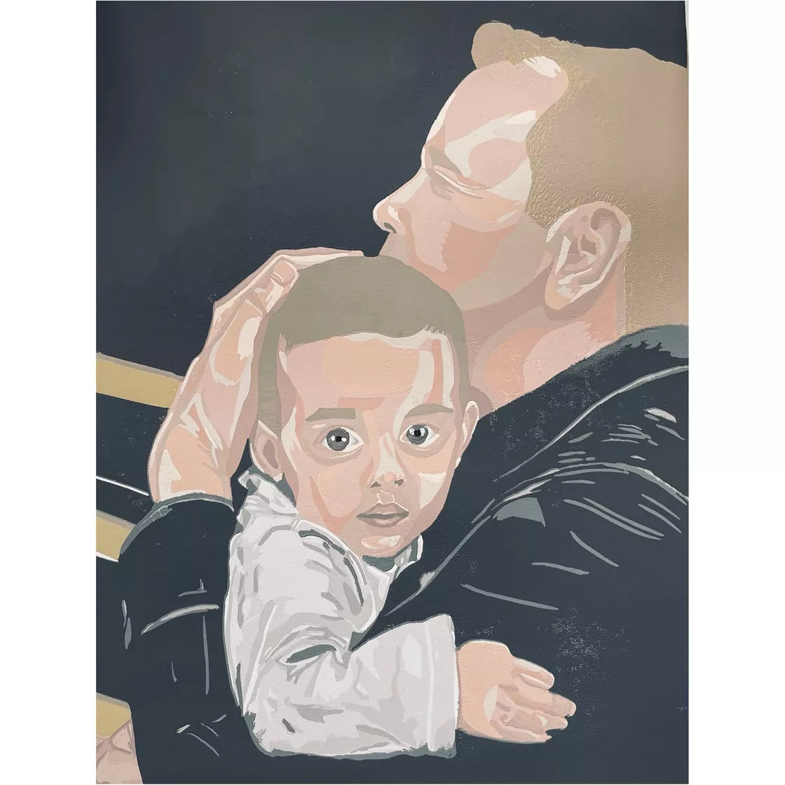 The Hug (2023) Linocut print from a limited edition of 10