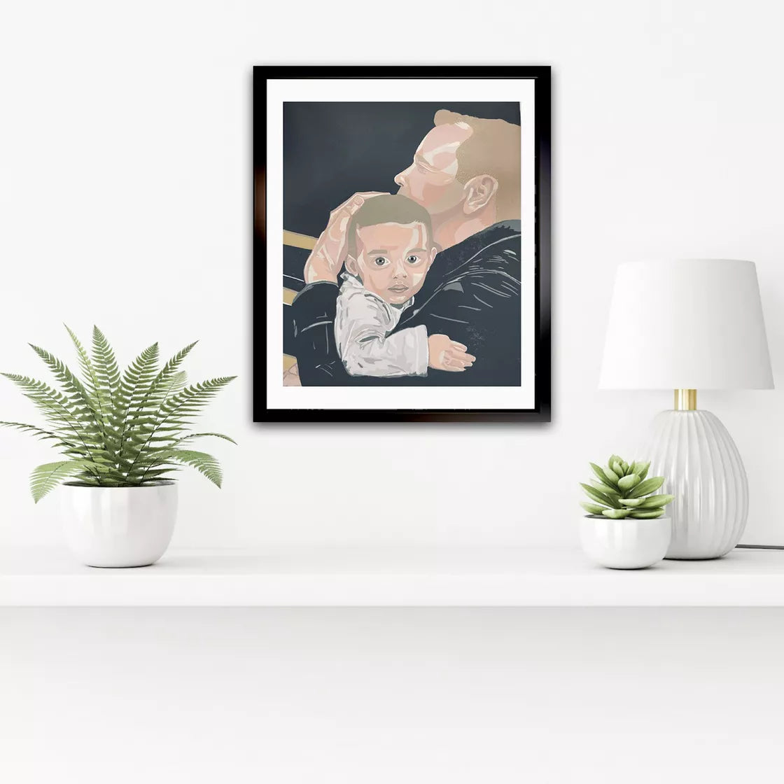 The Hug (2023) Linocut print from a limited edition of 10