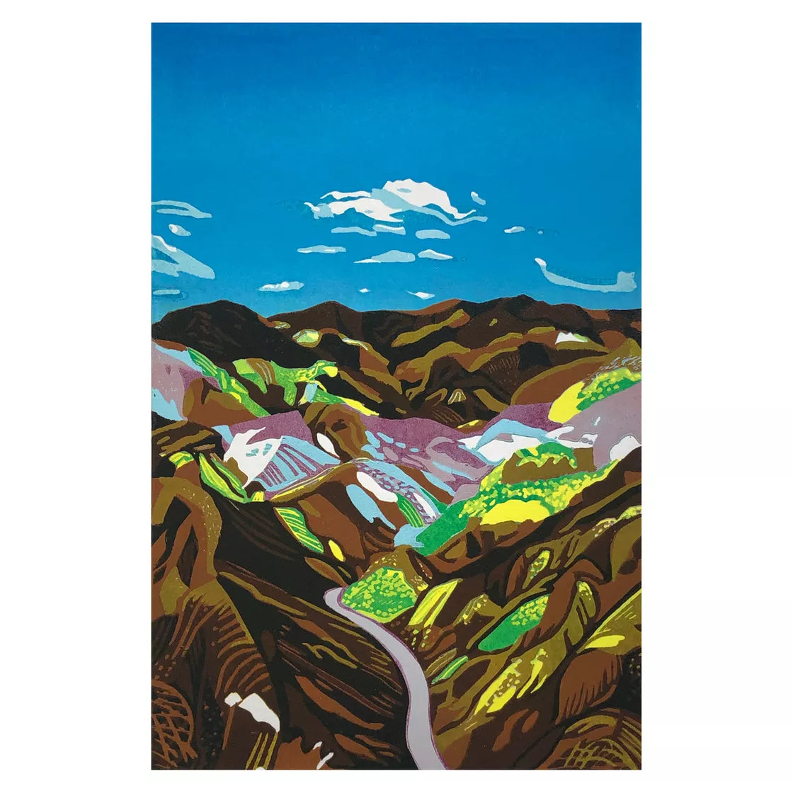 Magical Sands (2020) Linocut print from a limited edition of 10