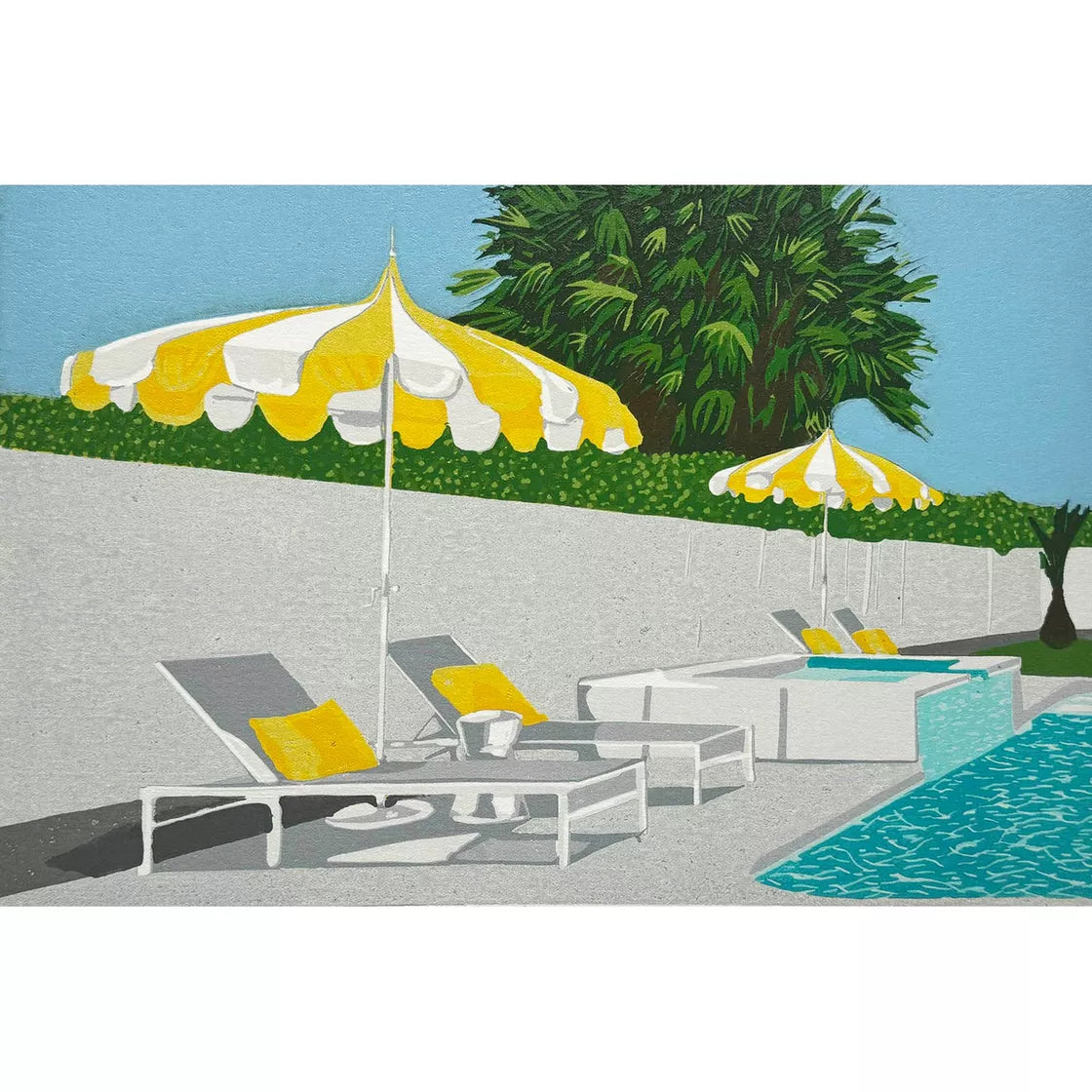 * Palm Springs Series 3 (2023) Linocut print from a limited edition of 12