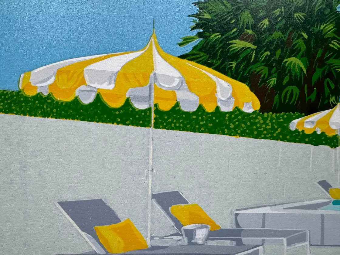 * Palm Springs Series 3 (2023) Linocut print from a limited edition of 12