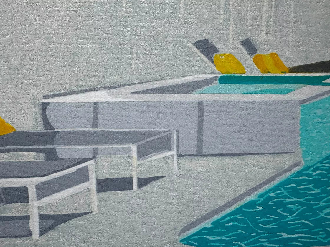 * Palm Springs Series 3 (2023) Linocut print from a limited edition of 12