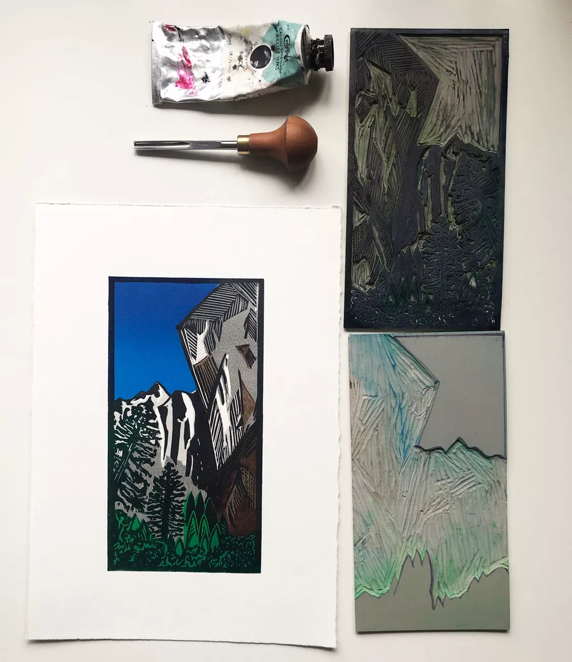 Small 2 (2020) Linocut print from a limited edition of 10