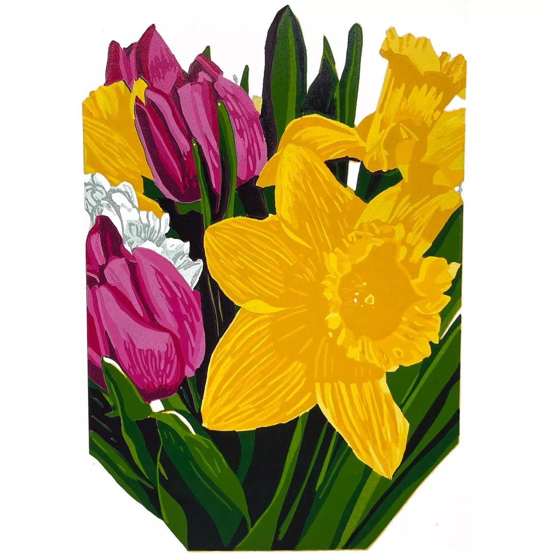 Spring Bouquet (2021) Linocut print from a limited edition of 9