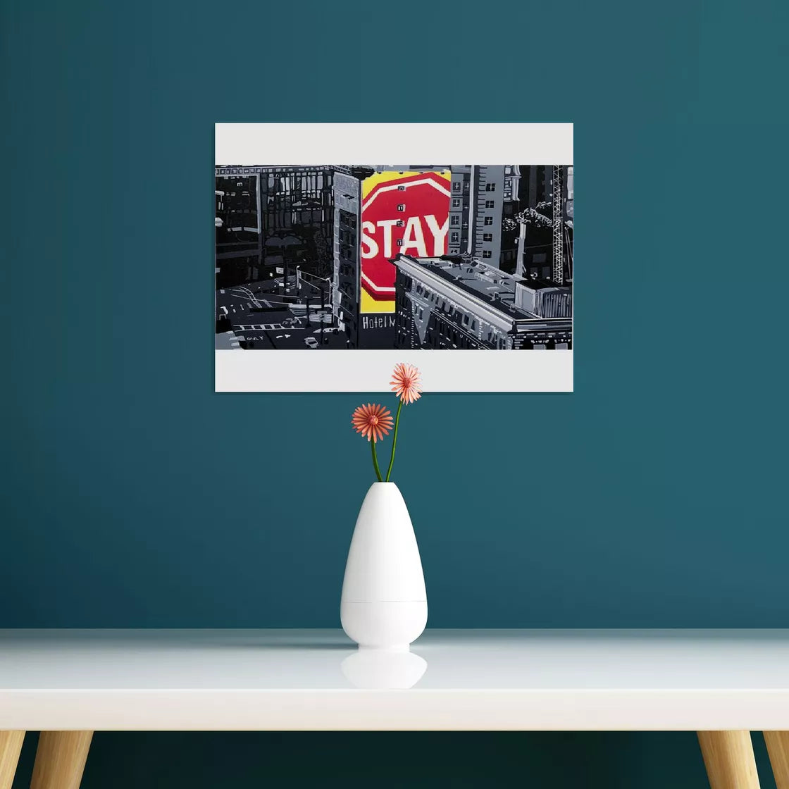 Stay! (2019) Linocut print from a limited edition of 20