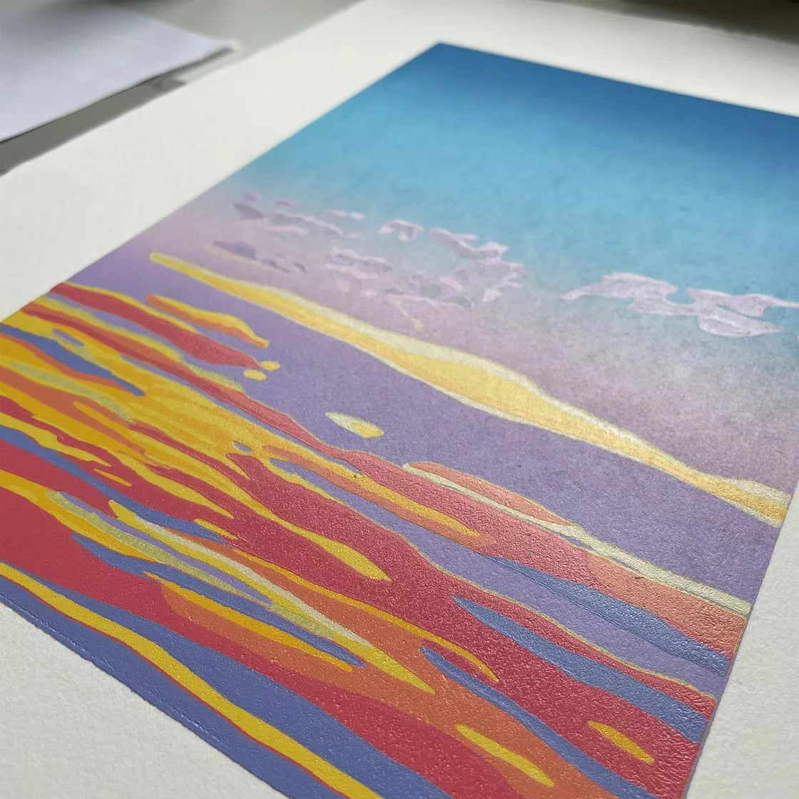 Sunset 1 (2023) Linocut print from a limited edition of 5