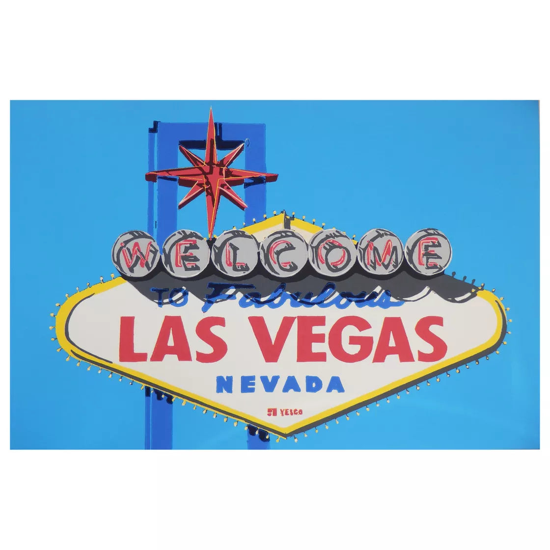 Viva Las Vegas (2020) Linocut print from a limited edition of 20