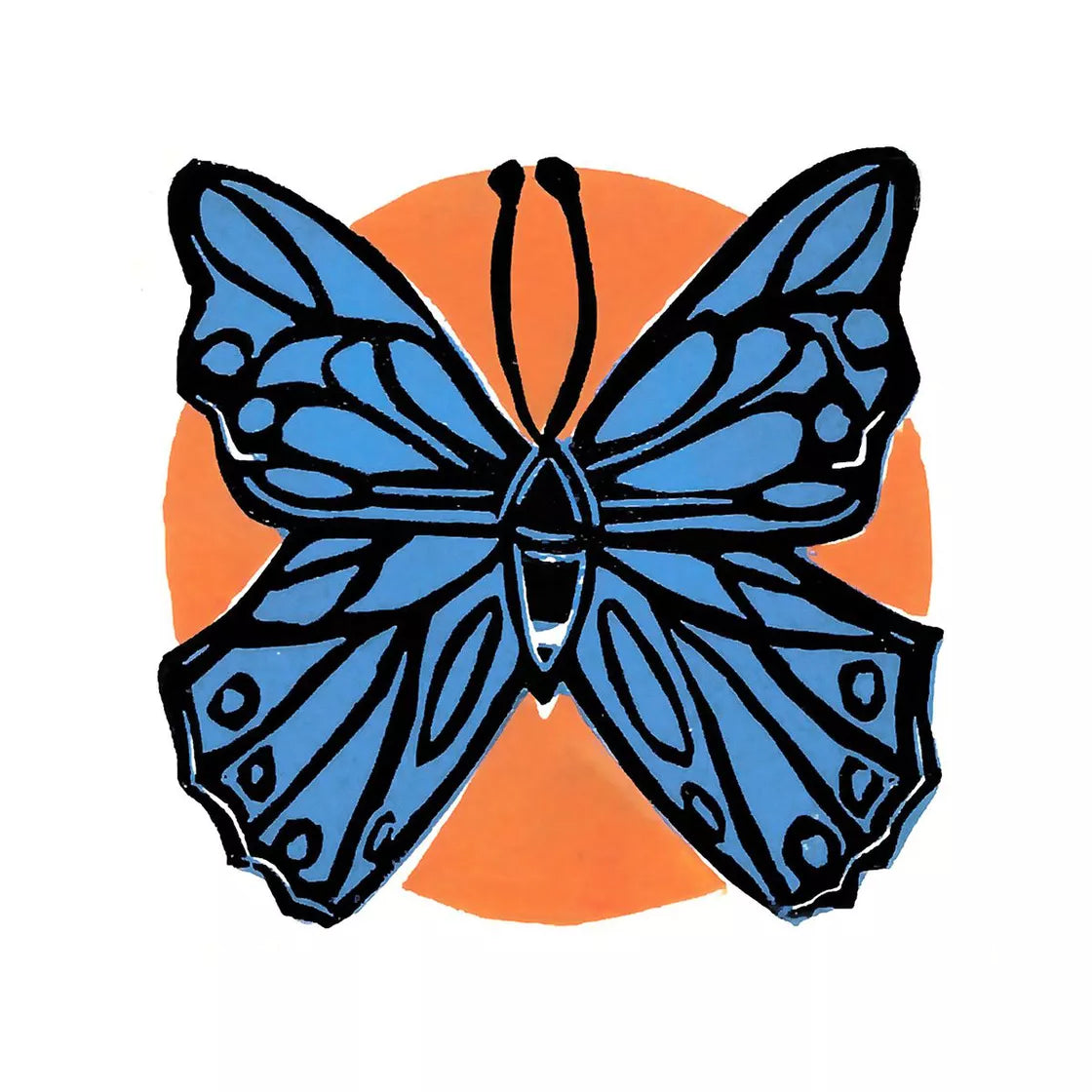 Blue Butterfly (2018) Linocut print from a limited edition of 30