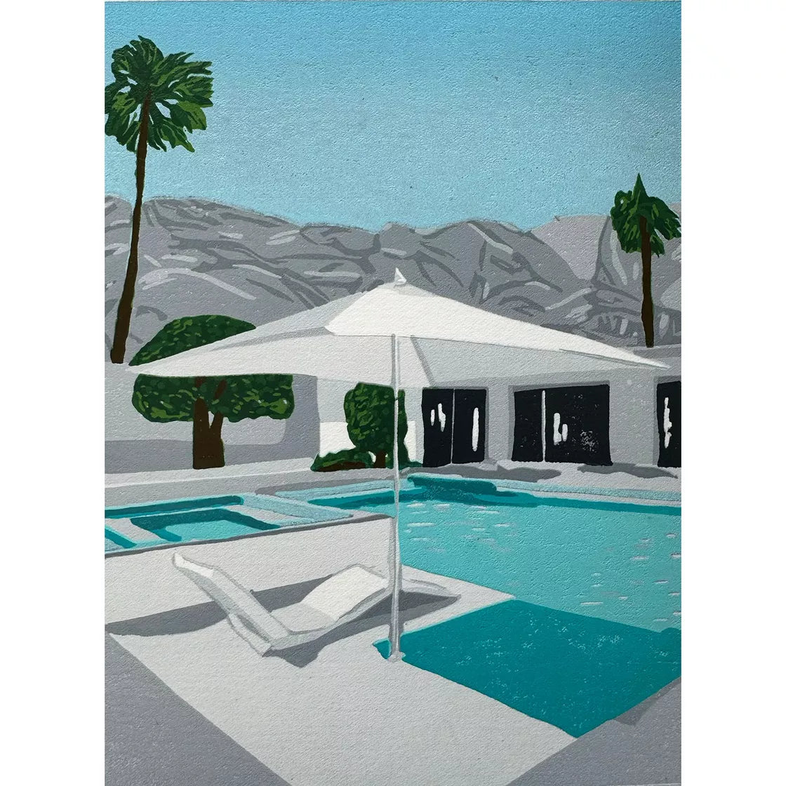* Palm Springs Series Print 1 (2023) Linocut print from a limited edition of 10