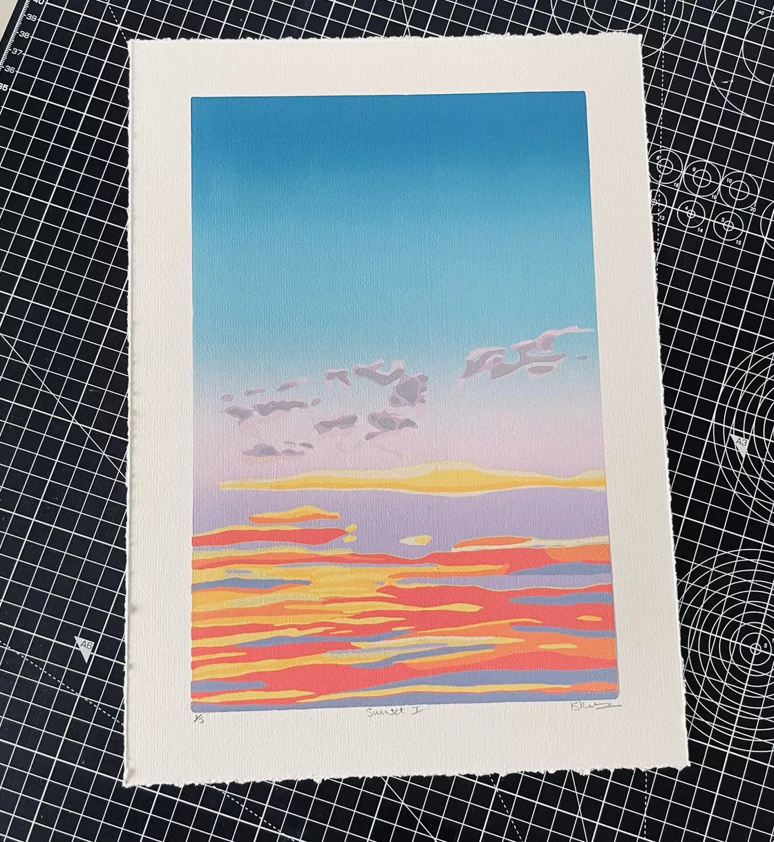 Sunset 1 (2023) Linocut print from a limited edition of 5