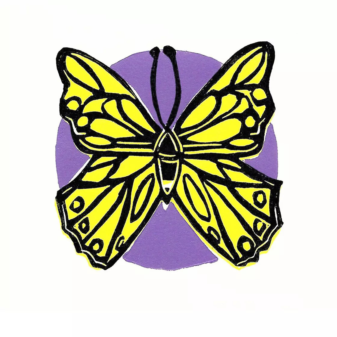 Yellow Butterfly (2018) Linocut print from a limited edition of 30
